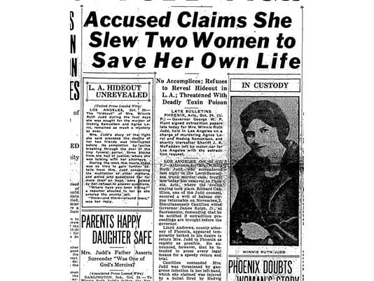 A newspaper article about the arrest of two women.